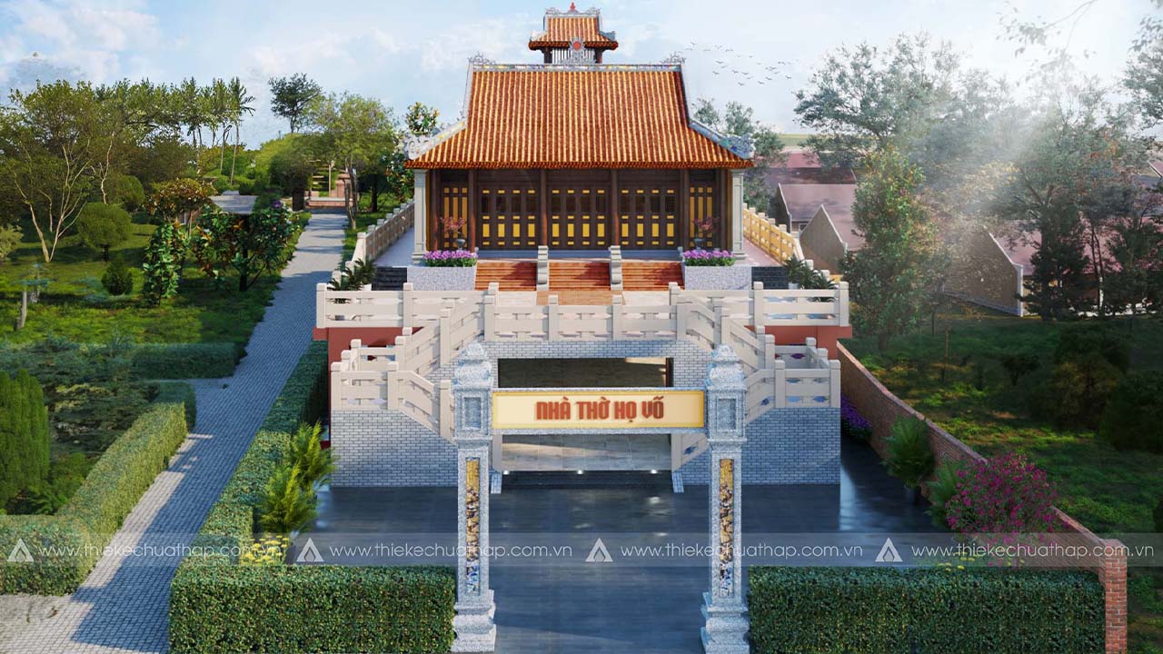 Mẫu Thiết Kế Nhà Thờ Họ Võ –  Quảng Bình Lệ Thuỷ